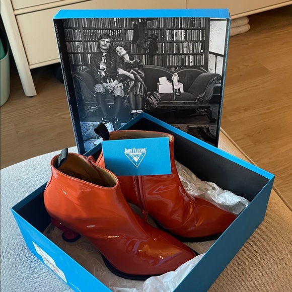 John Flvuevog Orange Ankle Boots - Picture 6 of 12
